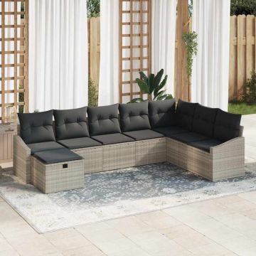 vidaXL Sofos komplektas su pagalve 9 pcs poliratanas