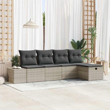 vidaXL Sofos komplektas su pagalve 6 pcs poliratanas