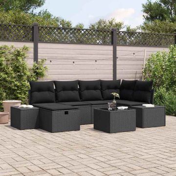 vidaXL Sofos komplektas su pagalve 6 pcs poliratanas