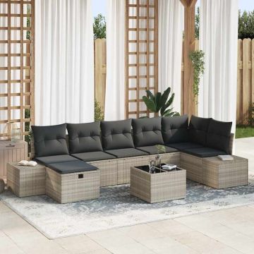 vidaXL Sofos komplektas su pagalve 8 pcs poliratanas