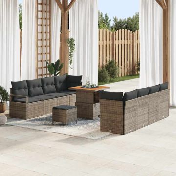 vidaXL Sodo Sofų Rinkinys su pagalve su saugykla Pilka 80 x 80 x 71 cm