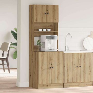 vidaXL Virtuvės bufetai 2 pcs Amatininkų ąžuolas 60 x 50 x 180 cm