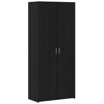 vidaXL Aukštas spintelė 2 pcs Juodas ąžuolas 80 x 42 x 185 cm
