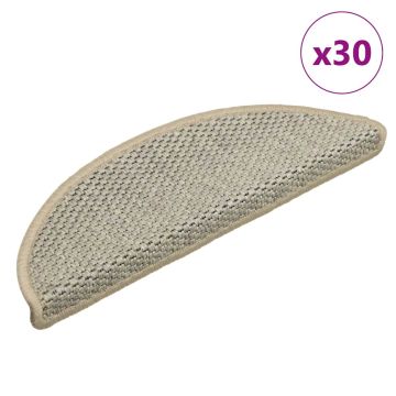 vidaXL Lipnūs laiptų kilimėliai, 30vnt., šviesiai žali, 56x17x3cm
