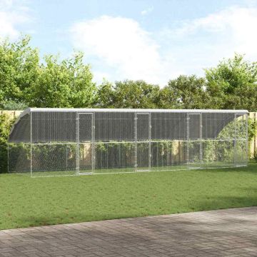 vidaXL Vištų narvas 4 pcs Sidabro 800 x 200 x 198,5 cm