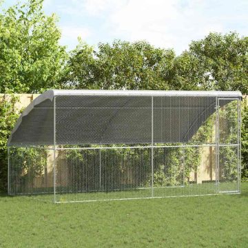 vidaXL Vištų narvas 2 pcs Sidabro 400 x 200 x 198,5 cm