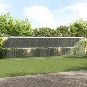 vidaXL Vištų narvas 4 pcs Sidabro 800 x 200 x 198,5 cm