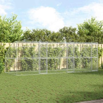 vidaXL Šunų narvas 3 pcs Sidabro 6 x 2 x 2 m Galvanizuotas plienas