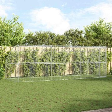 vidaXL Šunų narvas 3 pcs Sidabro 6 x 2 x 2 m Galvanizuotas plienas