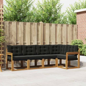 vidaXL Lauko sofos komplektas su pagalve 5 pcs Natūrali ir juoda