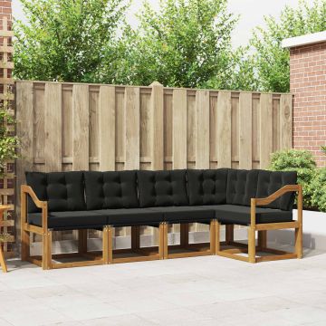 vidaXL Lauko sofos komplektas su pagalve 5 pcs Natūrali ir juoda