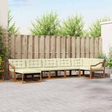 vidaXL Lauko sofos komplektas 21 pcs Natūralus ir grietinėlė