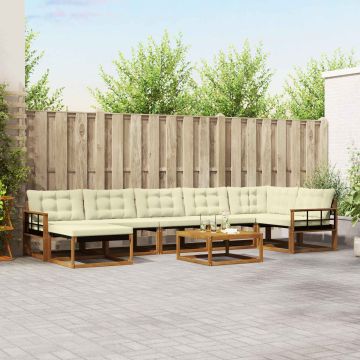 vidaXL Lauko sofos komplektas 22 pcs Natūralus ir grietinėlė
