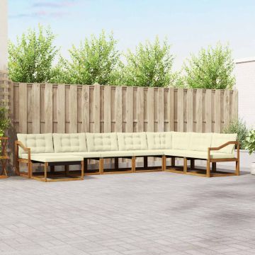 vidaXL Lauko sofos komplektas 24 pcs Natūralus ir grietinėlė
