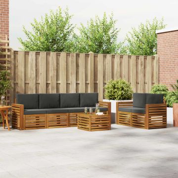 vidaXL Sofų komplektai su pagalve 7 pcs Natūralus ir antracitas