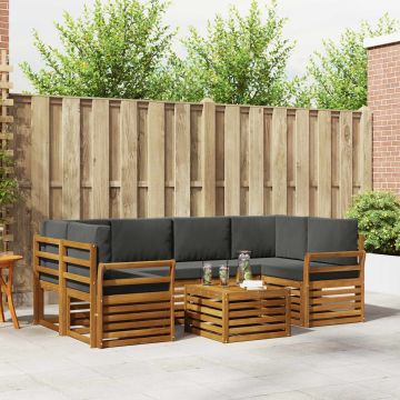 vidaXL Sofų komplektai su pagalve 7 pcs Natūralus ir antracitas
