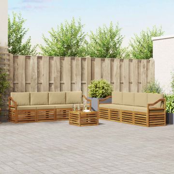 vidaXL Sofų komplektai su pagalve 9 pcs Natūralus ir bežinis