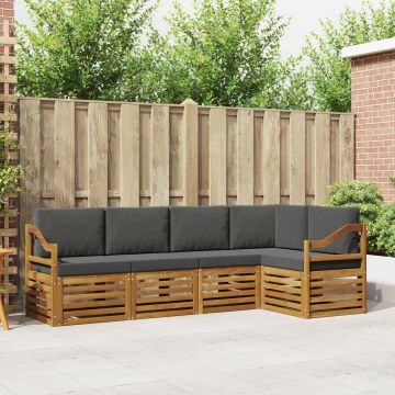 vidaXL Sofų komplektai su pagalve 5 pcs Natūralus ir antracitas