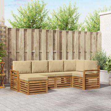 vidaXL Sofų komplektai su pagalve 6 pcs Natūralus ir bežinis