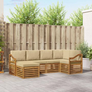 vidaXL Sofų komplektai su pagalve 6 pcs Natūralus ir bežinis
