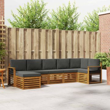 vidaXL Sofų komplektai su pagalve 7 pcs Natūralus ir antracitas