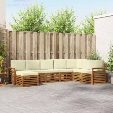 vidaXL Sofų komplektai su pagalve 8 pcs Natūralus ir grietinėlė