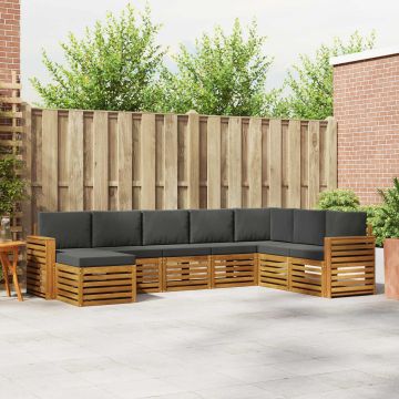 vidaXL Sofų komplektai su pagalve 8 pcs Natūralus ir antracitas