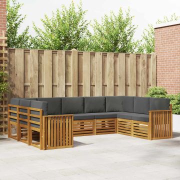 vidaXL Sofų komplektai su pagalve 9 pcs Natūralus ir antracitas