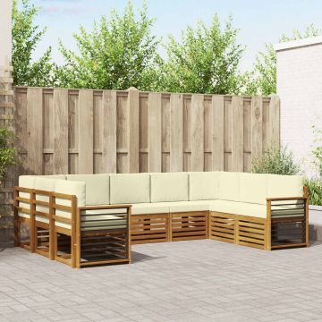 vidaXL Sofų komplektai su pagalve 9 pcs Natūralus ir grietinėlė
