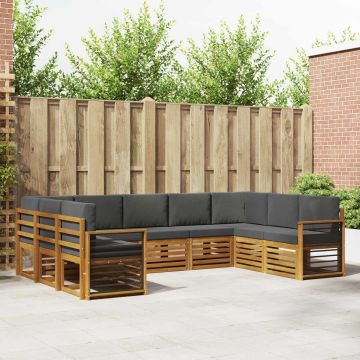 vidaXL Sofų komplektai su pagalve 9 pcs Natūralus ir antracitas