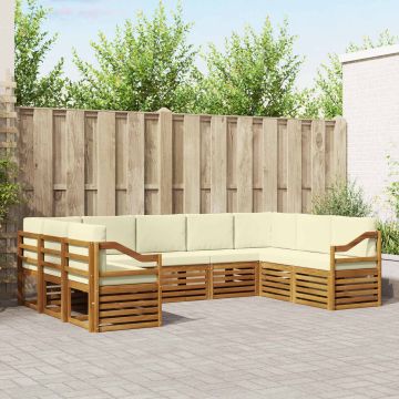 vidaXL Sofų komplektai su pagalve 9 pcs Natūralus ir grietinėlė