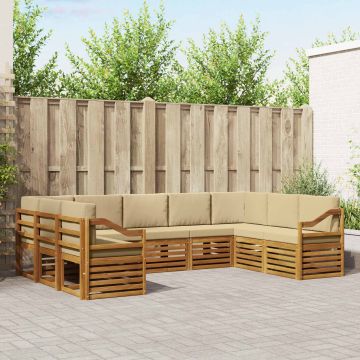 vidaXL Sofų komplektai su pagalve 9 pcs Natūralus ir bežinis