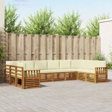 vidaXL Sofų komplektai su pagalve 10 pcs Natūralus ir grietinėlė