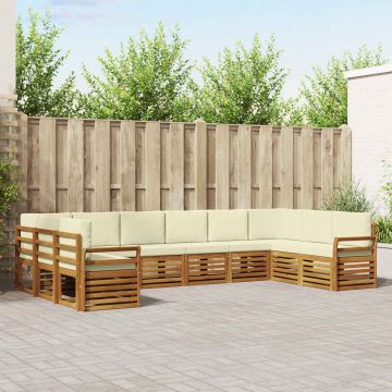 vidaXL Sofų komplektai su pagalve 10 pcs Natūralus ir grietinėlė
