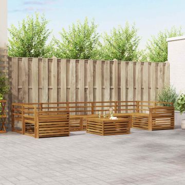 vidaXL Lauko sofos komplektas 8 pcs Natūrali