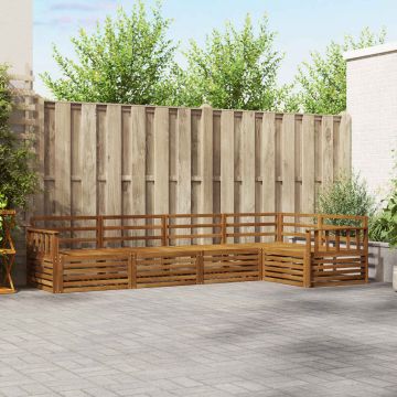 vidaXL Lauko sofos komplektas 5 pcs Natūrali Kietos akacijos mediena