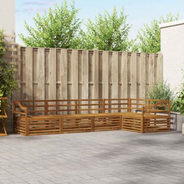 vidaXL Lauko sofos komplektas 5 pcs Natūrali Kietos akacijos mediena