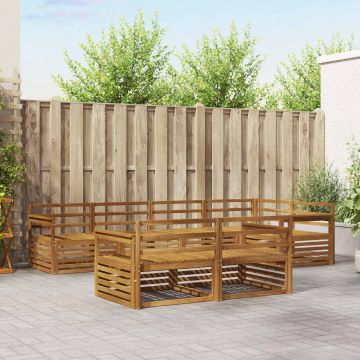 vidaXL Lauko sofos komplektas 7 pcs Natūrali