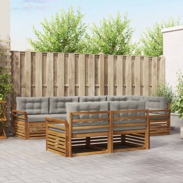 vidaXL Lauko sofos komplektas 22 pcs Natūrali ir šviesiai pilka