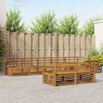 vidaXL Lauko sofos komplektas 8 pcs Natūrali