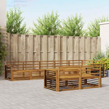 vidaXL Lauko sofos komplektas 8 pcs Natūrali