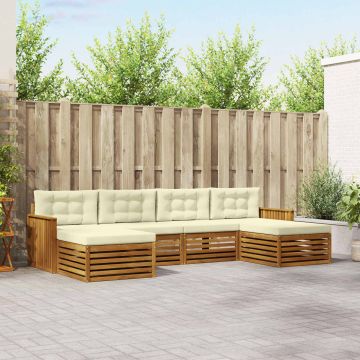 vidaXL Sofų komplektai su pagalve 6 pcs Natūralus ir grietinėlė