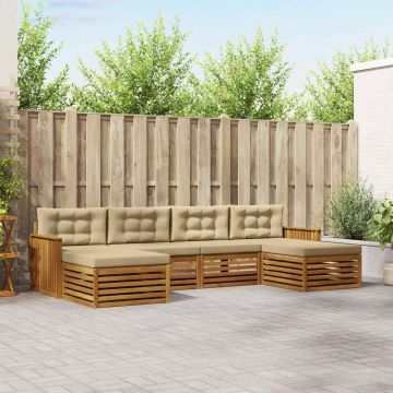 vidaXL Sofų komplektai su pagalve 6 pcs Natūralus ir bežinis