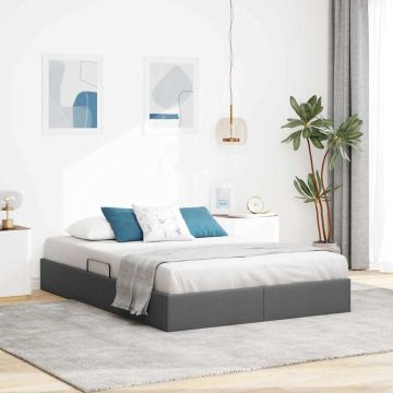 vidaXL Saugos lova su čiužiniu Tamsiai pilka 135 x 190 cm audinys