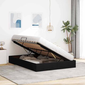 vidaXL Saugos lova su čiužiniu su saugykla Juoda 135 x 190 cm audinys
