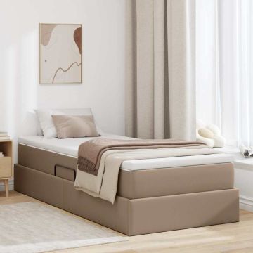 vidaXL Lova su daiktų laikymo vieta ir čiužiniu Kapučino 90 x 190 cm