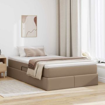vidaXL Lova su daiktų laikymo vieta ir čiužiniu Kapučino 120 x 200 cm