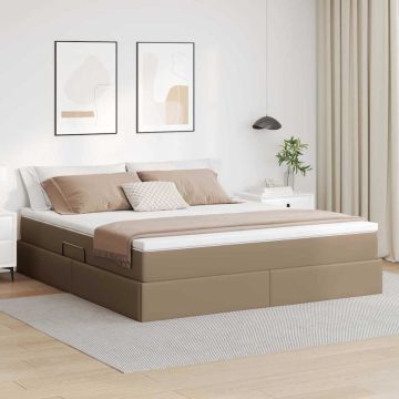 vidaXL Lova su daiktų laikymo vieta ir čiužiniu Kapučino 180 x 200 cm