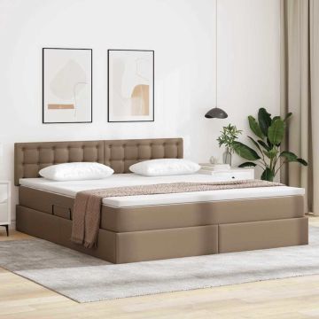 vidaXL Lova su daiktų laikymo vieta ir čiužiniu Kapučino 160 x 200 cm