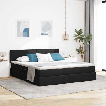 vidaXL Lova su daiktų laikymo vieta ir čiužiniu Juoda 180 x 200 cm